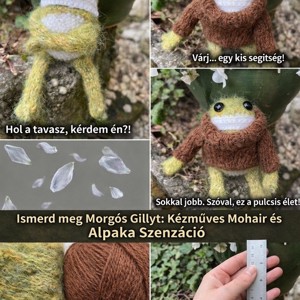 Broasca care așteaptă primăvara � Figurină unică, tricotată manual (14 cm) - accessorii și unelte - accesorii decorative - figurine - Artynos.ro