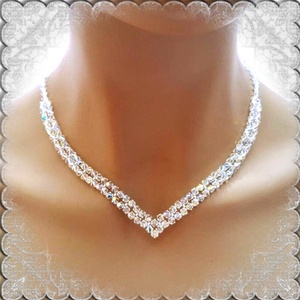 Nuntă, colier de mireasă, cristal Swarovski SL-ESW02-1 K - bijuterii - seturi de bijuterii - Artynos.ro
