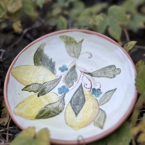 Farfurie ceramică făcută manual - Lemon Garden 17 cm - casă & stil de viață - accesorii pentru echipamente de bucătărie - accesorii de servire - veselă, farfurii - Artynos.ro