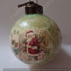 Glob Craciun, Accesorii de Crăciun, Decorațiuni de Crăciun de casă, Decorațiuni pentru pomul de Crăciun, Decoupage, transfer și tehnici șervețel, Pictură, ARTYNOS