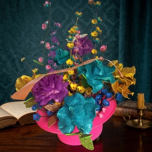Aranjament Floral Festiv  � Explozie de Culoare și Strălucire - casă & stil de viață - decorațiuni de casă - decorațiuni de pereți - decorațiuni cu licheni - Artynos.ro