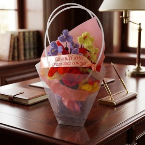 Aranjament Floral Multicolor cu Crini Roșii și Mesaj Special   - casă & stil de viață - decorațiuni de casă - accesorii florale - buchete de flori - Artynos.ro