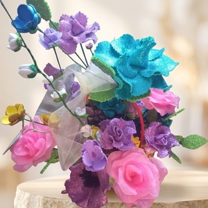 Aranjament Floral Handmade cu Sclipici � Explozie de Culoare și Eleganță - casă & stil de viață - decorațiuni de casă - accesorii florale - buchete de flori - Artynos.ro