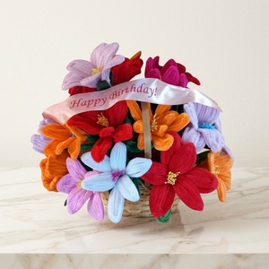 Aranjament Floral Textil Happy Birthday � O Explozie de Culoare - casă & stil de viață - decorațiuni de casă - accesorii florale - buchete de flori - Artynos.ro
