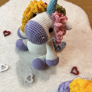 Unicorn , Casa & Stil de viata, Echipament pentru camera copiilor, Cutie pentru jucarii, Crosetat, Adauga un strop de magie in camera celui mic cu acest unicorn crosetat, realizat manual din 100% bu..., ARTYNOS