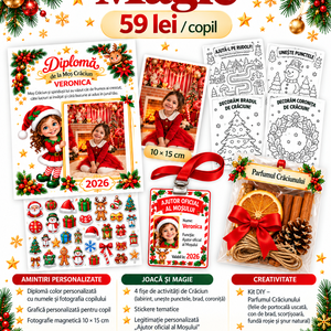 Kit personalizat de Crăciun pentru copii � activități, diplomă, fotografie, stickere și poveste - crăciun - decorațiuni de advent - calendar de advent - Artynos.ro