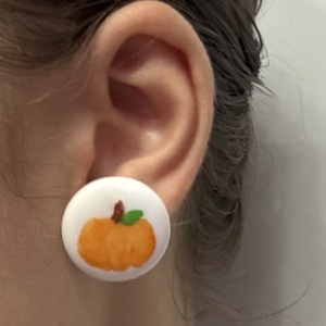 Cercei dovleci pictați - bijuterii - cercei - cercei din mărgele - Artynos.ro