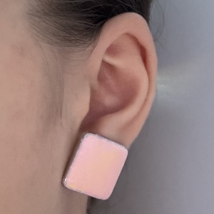 Cercei pătrați ombré pictați - bijuterii - cercei - cercei din mărgele - Artynos.ro