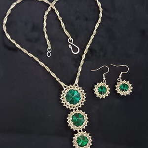 Set smarald , Bijuterii, Seturi de bijuterii, Altele, Impletituri, broderie cu margele, ARTYNOS