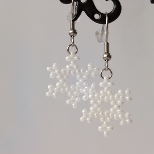 Cercei fulg de nea - bijuterii - cercei - cercei din mărgele - Artynos.ro