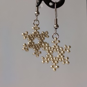 Cercei fulg de nea - bijuterii - cercei - cercei din mărgele - Artynos.ro