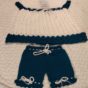Set crosetat copii - pantaloni scurti si rochita, Imbracaminte si moda, Haine bebelusi si copii, Pantaloni copii, Crosetat, Cusatura, ARTYNOS