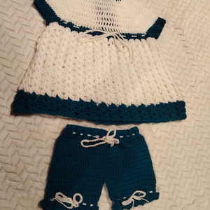 Set crosetat copii - pantaloni scurti si rochita - îmbrăcăminte și modă - haine bebeluși și copii - pantaloni copii - Artynos.ro