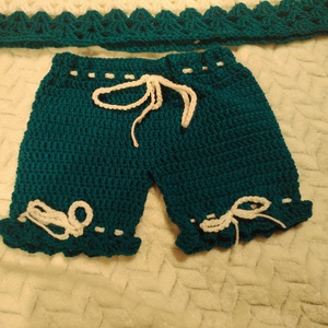 Set crosetat copii - pantaloni scurti si rochita - îmbrăcăminte și modă - haine bebeluși și copii - pantaloni copii - Artynos.ro