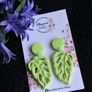 Cercei Frunza Monsterra, Bijuterii, Cercei, Cercei cu figurine, Confectionarea bijuteriilor, ARTYNOS