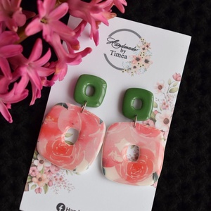 Cercei Amber, Bijuterii, Cercei, Cercei cu figurine, Confectionarea bijuteriilor, Cercei realizati manual din lut polimeric si rasina, cu sistem de prindere tip cui din otel inoxida..., ARTYNOS