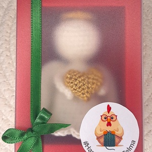 Ornament de Crăciun - Îngeraș auriu croșetat manual - crăciun - decorațiuni de crăciun de casă - figurine pentru pomul de crăciun - Artynos.ro