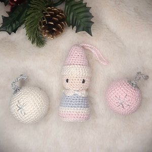 Primul Crăciun Împreună - set de decorațiuni croșetate - crăciun - cadouri de moș crăciun - cadouri de moș crăciun - Artynos.ro