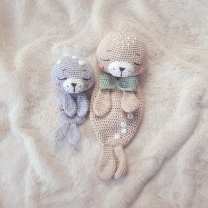 Set Cadou Premium: Focă și Pui Focă � Naturale (Bumbac și Lână) - jucării și echipamente pentru copii - cadouri baby shower - Artynos.ro