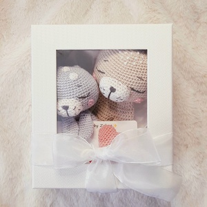 Set Cadou Premium: Focă și Pui Focă � Naturale (Bumbac și Lână) - jucării și echipamente pentru copii - cadouri baby shower - Artynos.ro