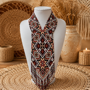Colier etnic handmade din margele, Bijuterii, Coliere, Coliere din margele, Confectionarea bijuteriilor, Impletituri, broderie cu margele, ARTYNOS
