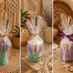 Lumânare decorativă handmade � Buchet de Lavandă Mov - casă & stil de viață - lumânări, parfumuri, arome - lumânări artizanale - Artynos.ro