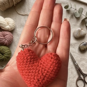 Breloc Inima Crosetata - Accesorii Handmade Unice, Genti si portofele, Accesorii genti, Breloc, Crosetat, ARTYNOS
