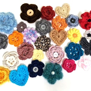 Lot aplicatii crosetate - casă & stil de viață - decorațiuni de casă - accesorii florale - flori la fir - Artynos.ro