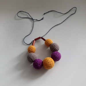 Colier gri mustar - bijuterii - coliere - coliere din mărgele - Artynos.ro