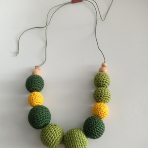 Colier verde, Bijuterii, Coliere, Coliere din margele, Crosetat, ARTYNOS