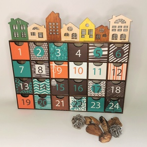 Calendar advent, Accesorii de Crăciun, Decorațiuni de Advent, Calendar de Advent, Prelucrarea lemnului, ARTYNOS