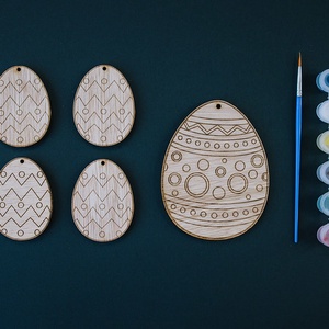 Set lemn de colorat - oua de Pasti - Artynos.ro