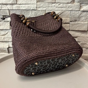 Geanta croșetată maro ciocolatiu  - genți și portofele - genți de mână și umăr - geantă crossbody - Artynos.ro