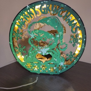 Lampă LED Grinch  decor de Crăciun handmade -  - Artynos.ro