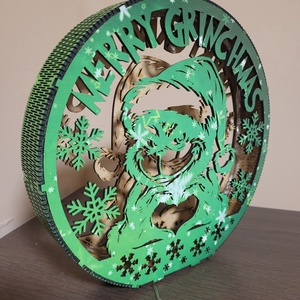 Lampă LED Grinch  decor de Crăciun handmade -  - Artynos.ro