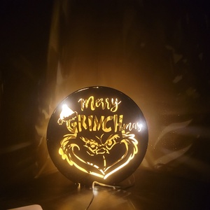Lampa LED Grinch  decor de Craciun handmade - Artynos.ro