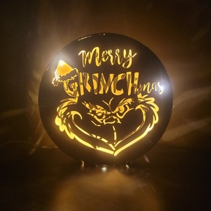 Lampă LED Grinch  decor de Crăciun handmade -  - Artynos.ro
