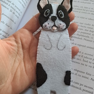 Semn de carte cățel Bulldog Francez - cărți și creații cu tematică muzicală, cadouri - semn de carte - Artynos.ro