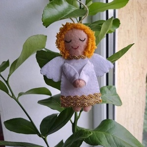 Decoratiune ingeras pentru Craciun, Craciun, Decoratiuni de Craciun de casa, Figurine pentru pomul de Craciun, Cusatura, ARTYNOS