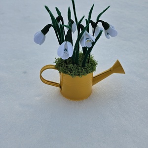 Decoratiune primavara martisor cu ghiocei, Casa & Stil de viata, Decoratiuni de casa, Accesorii florale, Cutii cu flori, Aranjament de flori, ARTYNOS