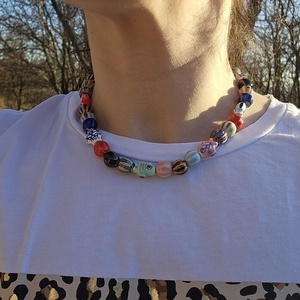 Colier cu margele ceramice - bijuterii - coliere - coliere din mărgele - Artynos.ro