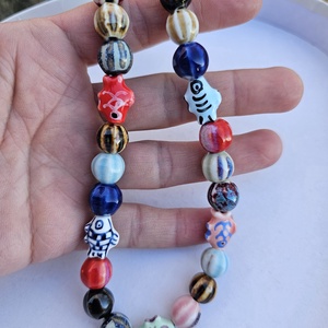 Colier cu margele ceramice - bijuterii - coliere - coliere din mărgele - Artynos.ro