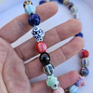 Colier cu margele ceramice - bijuterii - coliere - coliere din mărgele - Artynos.ro