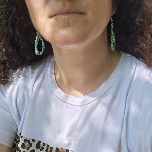 Cercei verzi Jasmine - bijuterii - cercei - cercei din mărgele - Artynos.ro
