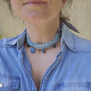 Colier reglabil cu agate - Artynos.ro