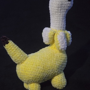 Jucarie crosetata dinozaur banana - jucării și echipamente pentru copii - plușuri - figurine de pluș - Artynos.ro