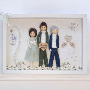 Bridal shower - Imagine personalizată 3D macramé a mirelui/ mirelui și a părinților -  - Artynos.ro