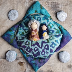 Pescari cu fulgi de zăpadă ( plapumă textilă pentru copii ) - jucării și echipamente pentru copii - jocuri de gândire - curcubeu montessori, jocuri waldorf - Artynos.ro