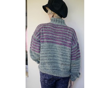 SALVIA ALPAKA  - pulover trendy tricotat manual - îmbrăcăminte și modă - haine damă - hanorace, cardigane - Artynos.ro