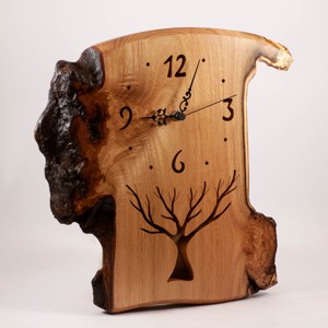 Ceas de perete din lemn, ceas din lemn rustic, -  - Artynos.ro